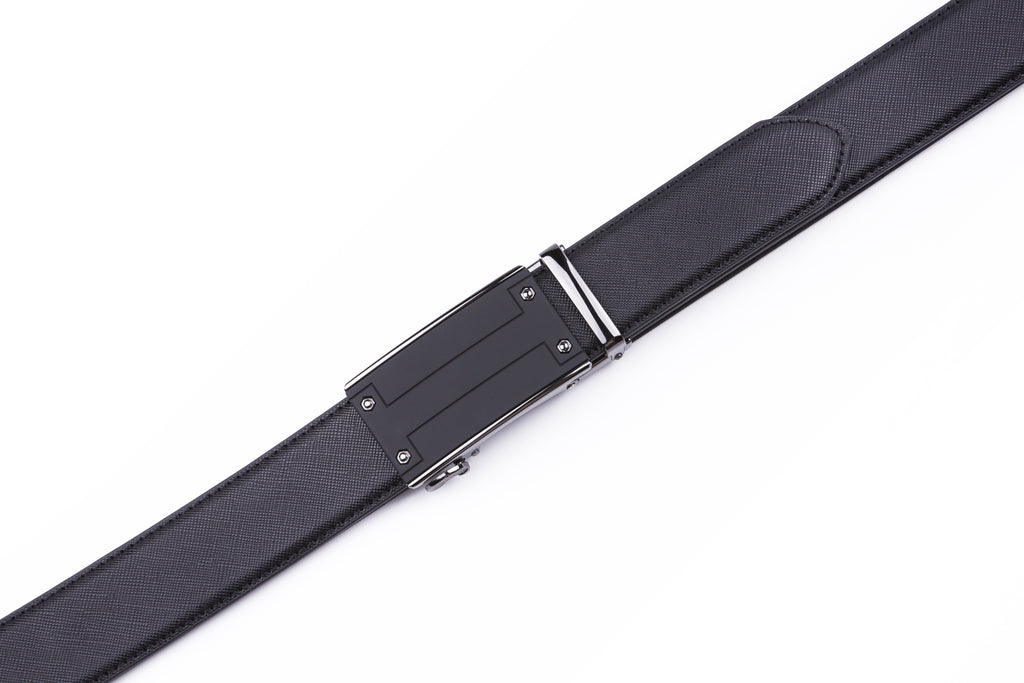 Minimalist Textured Automatic Buckle Business Belt for Men