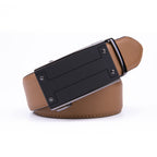 Minimalist Textured Automatic Buckle Business Belt for Men