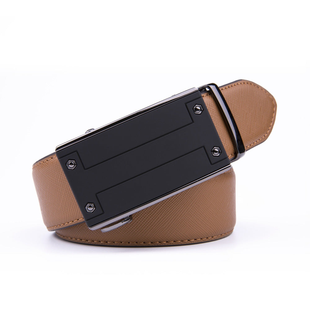 Men's Black Ratchet Belt – Automatic Buckle Business Casual Belt