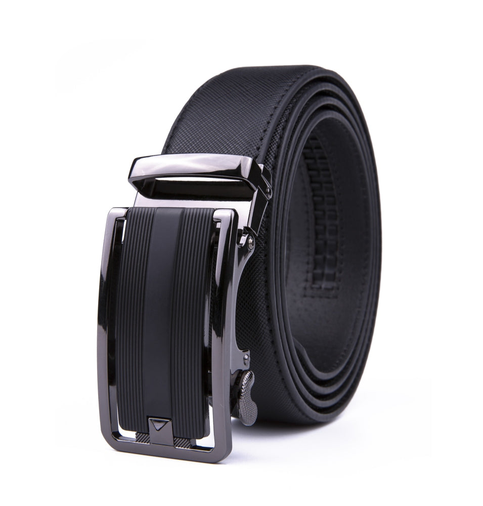 Minimalist Textured Automatic Buckle Business Belt for Men