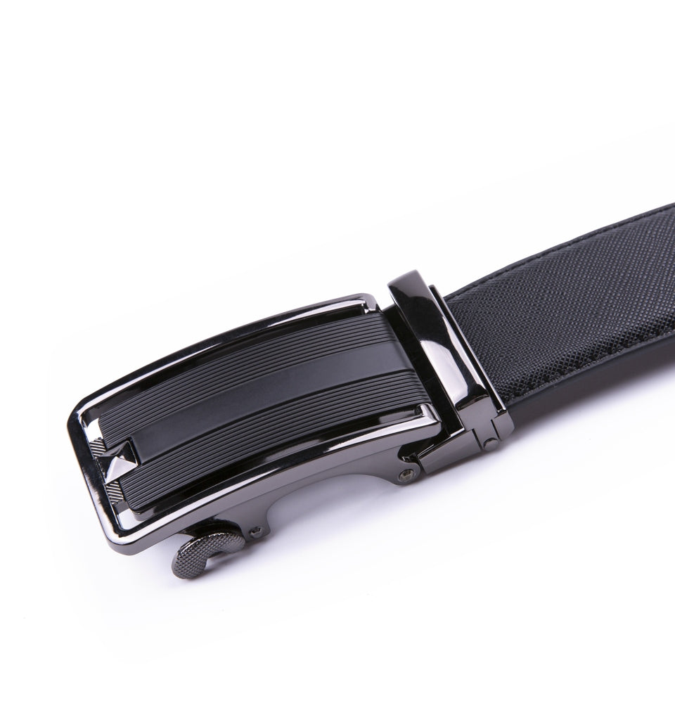 Minimalist Textured Automatic Buckle Business Belt for Men