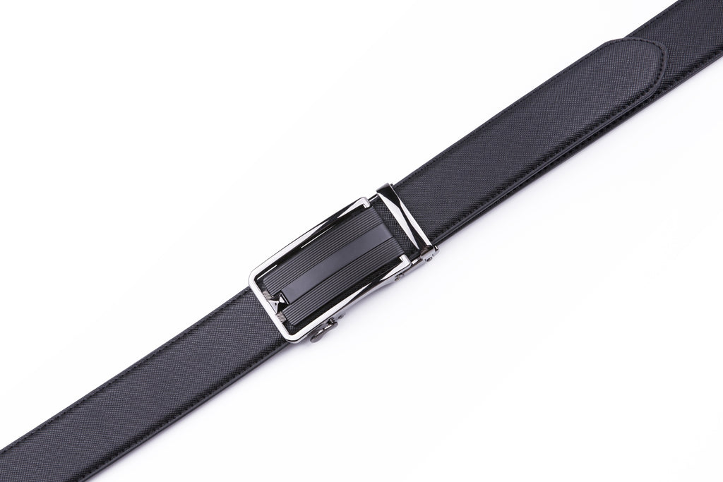 Minimalist Textured Automatic Buckle Business Belt for Men