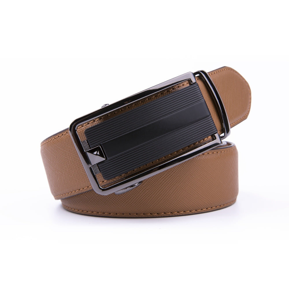 Minimalist Textured Automatic Buckle Business Belt for Men