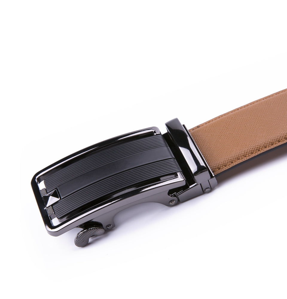 Minimalist Textured Automatic Buckle Business Belt for Men