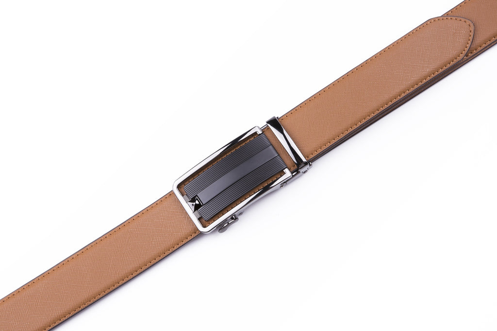 Minimalist Textured Automatic Buckle Business Belt for Men