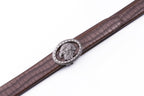 Eagle Head Embossed Crocodile Texture Automatic Buckle Men's Belt