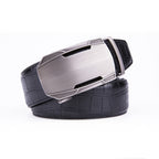 Sports Car Style Crocodile Texture Automatic Buckle Men's Belt