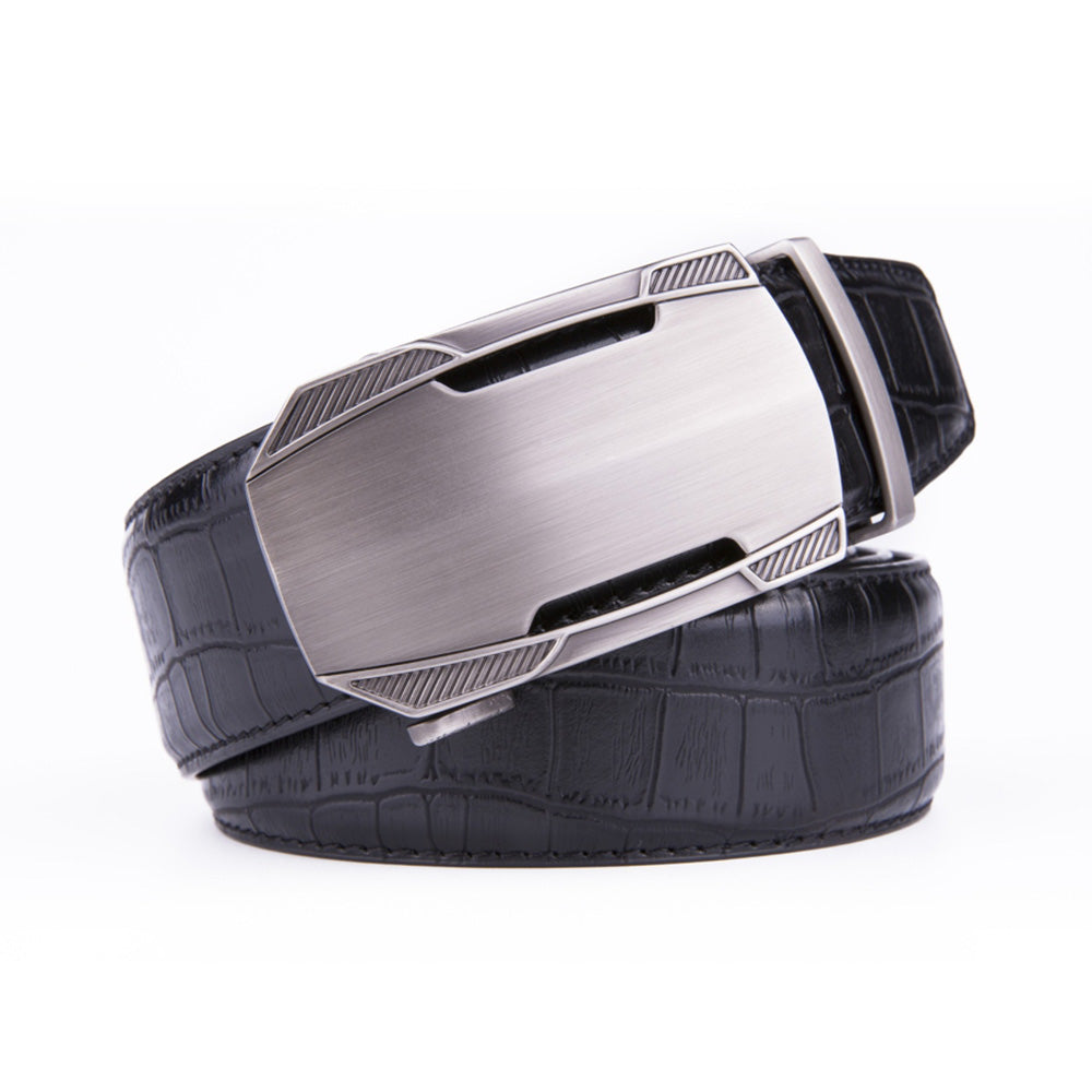 Men's Crocodile Embossed Ratchet Belt – Automatic Buckle Belt