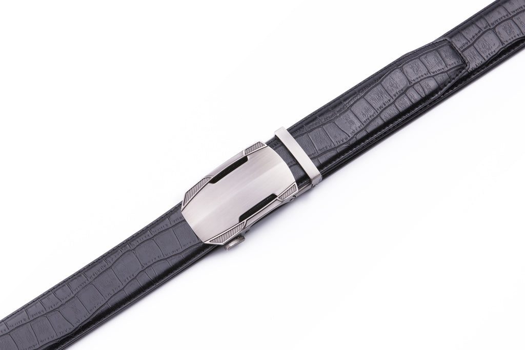 Sports Car Style Crocodile Texture Automatic Buckle Men's Belt