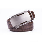 Sports Car Style Crocodile Texture Automatic Buckle Men's Belt
