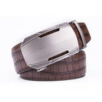 Men's Crocodile Embossed Ratchet Belt – Automatic Buckle Belt