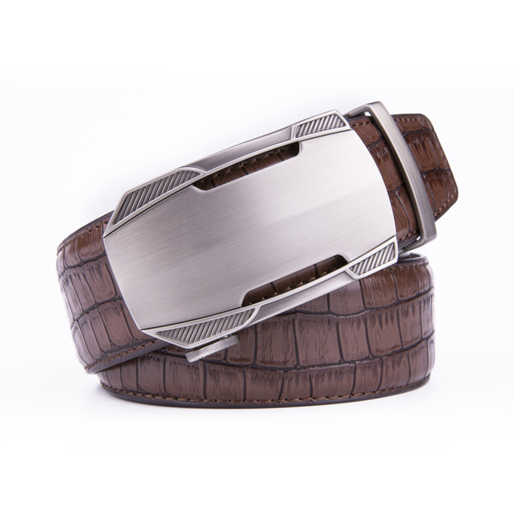 Men's Crocodile Embossed Ratchet Belt – Automatic Buckle Belt