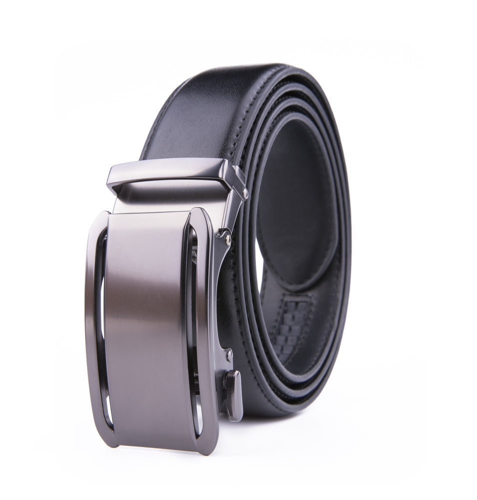 Minimalist Mirror Finish Automatic Buckle Business Leather Belt for Men
