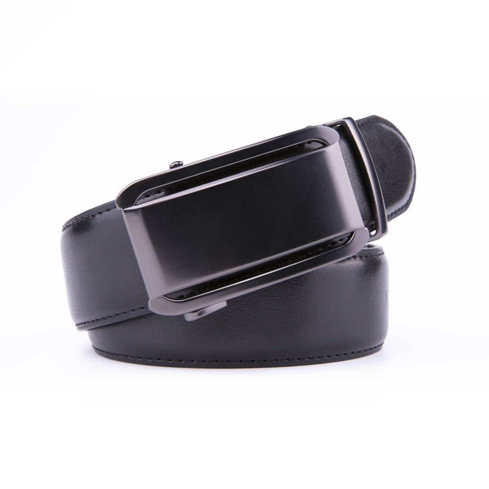 Minimalist Mirror Finish Automatic Buckle Business Leather Belt for Men Main image