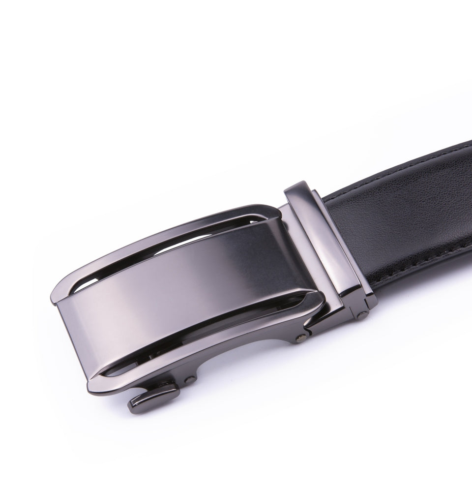 Minimalist Mirror Finish Automatic Buckle Business Leather Belt for Men