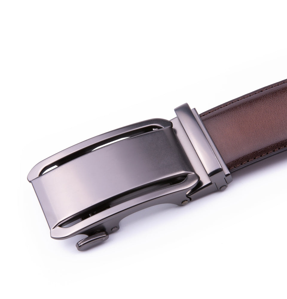 Minimalist Mirror Finish Automatic Buckle Business Leather Belt for Men
