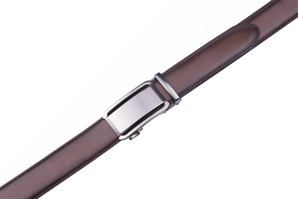 Minimalist Mirror Finish Automatic Buckle Business Leather Belt for Men