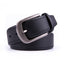 Classic Minimalist Brushed Gray Buckle Business Leather Belt for Men