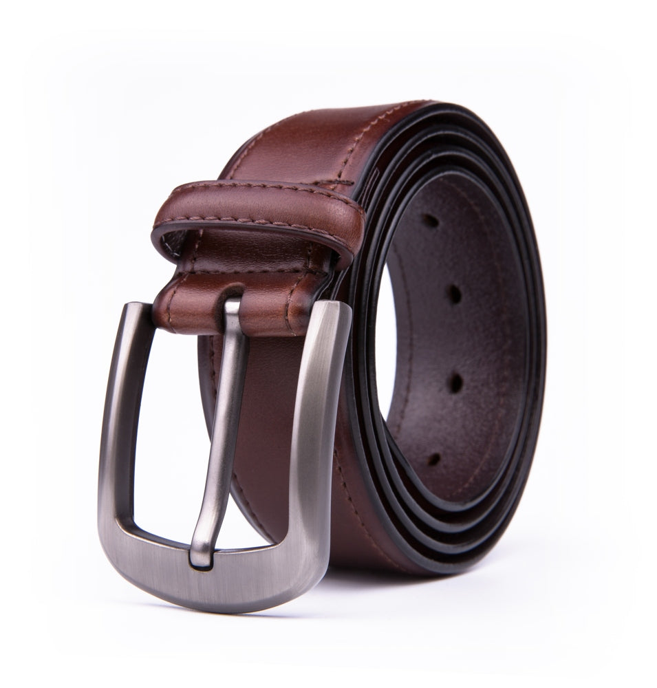 Classic Minimalist Single Prong Business Leather Belt for Men