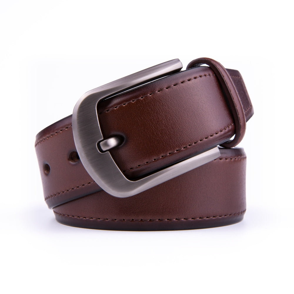 Classic Minimalist Single Prong Business Leather Belt for Men