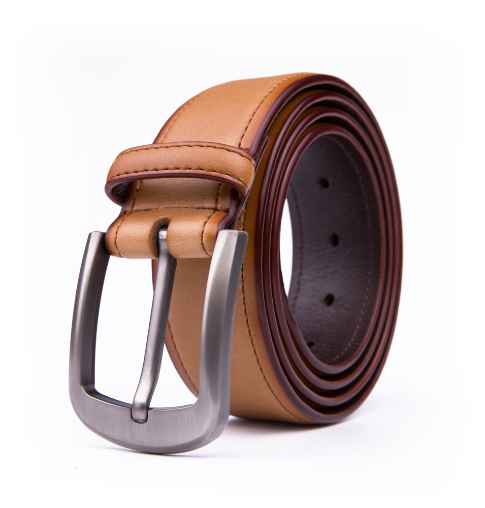 Classic Minimalist Single Prong Business Leather Belt for Men