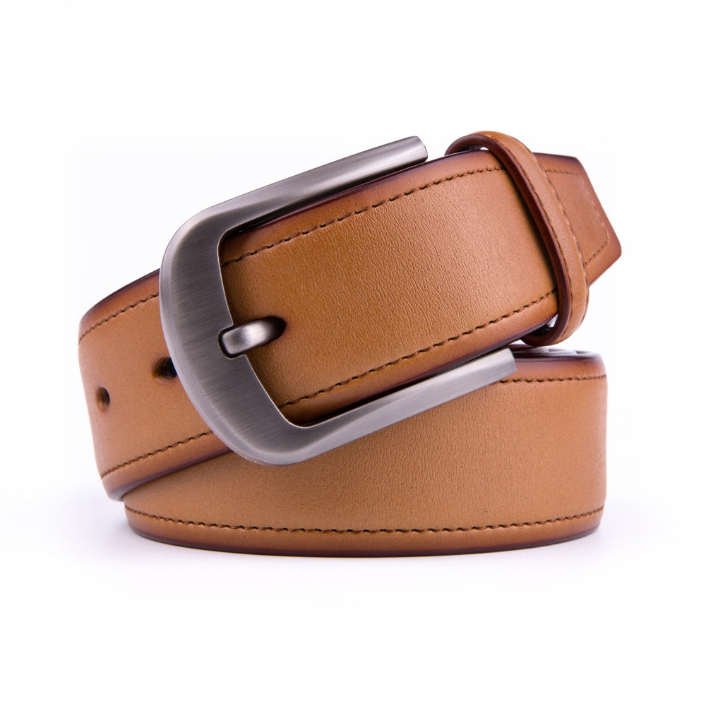 Classic Minimalist Single Prong Business Leather Belt for Men