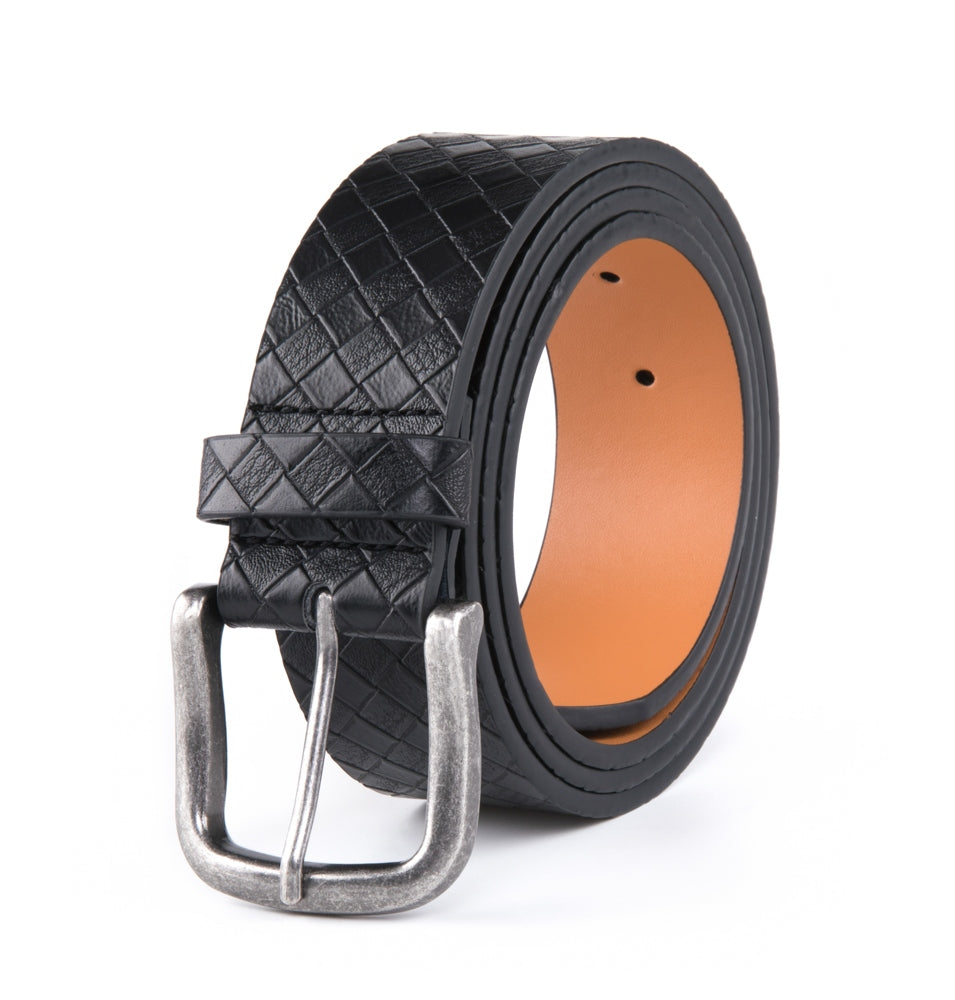 Vintage Texture Single Prong Leather Belt Men Business Casual