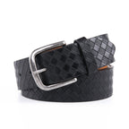 Men's Leather Belt – Textured Casual Belt with Antique Buckle