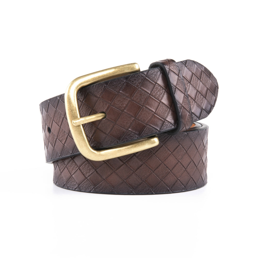 Vintage Texture Single Prong Leather Belt Men Business Casual