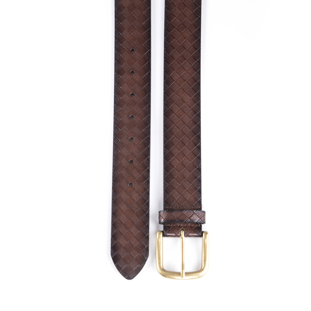 Vintage Texture Single Prong Leather Belt Men Business Casual