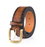 Vintage Texture Single Prong Leather Belt Men Business Casual