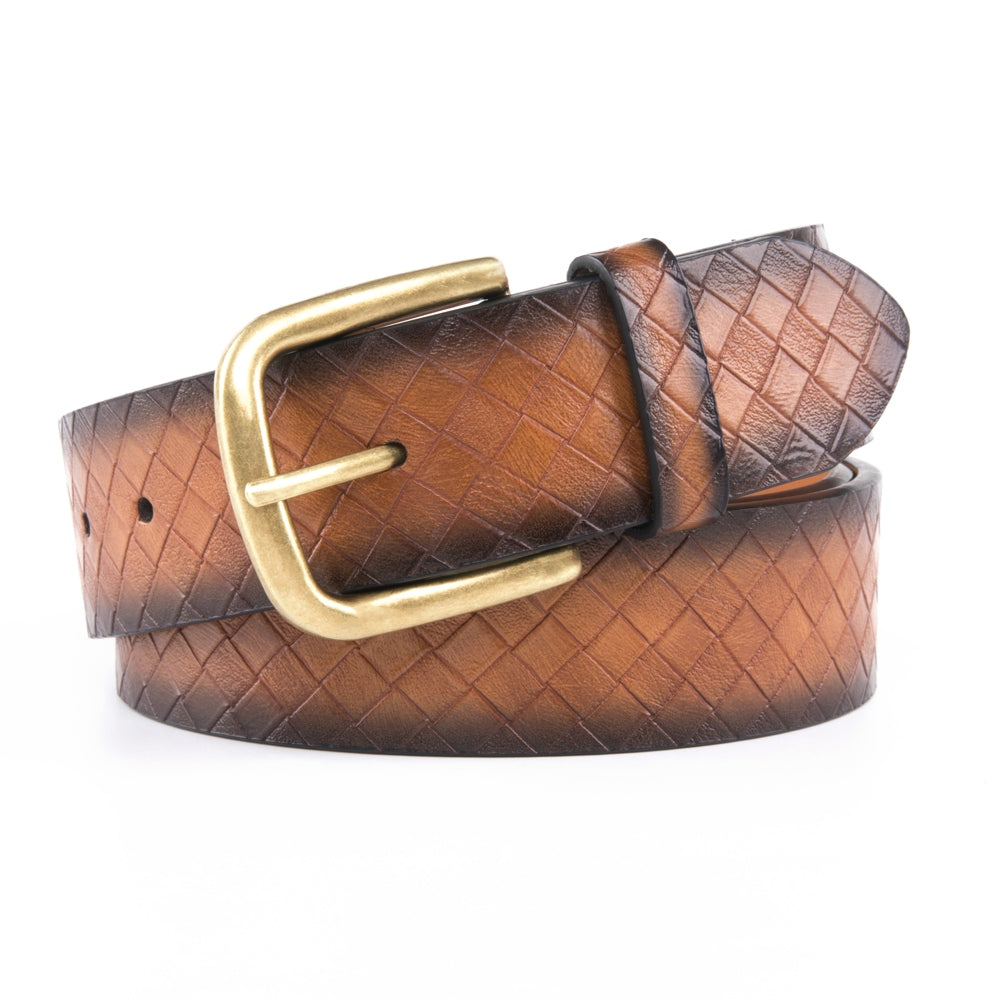 Vintage Texture Single Prong Leather Belt Men Business Casual