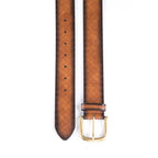 Vintage Texture Single Prong Leather Belt Men Business Casual