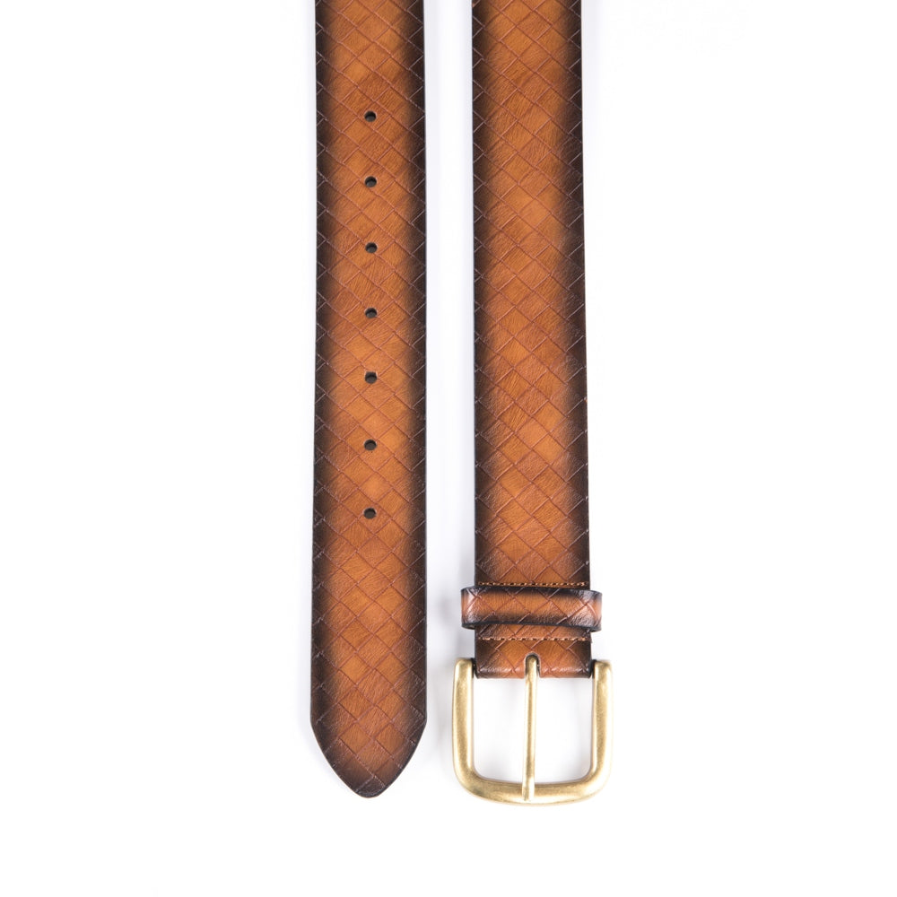 Vintage Texture Single Prong Leather Belt Men Business Casual