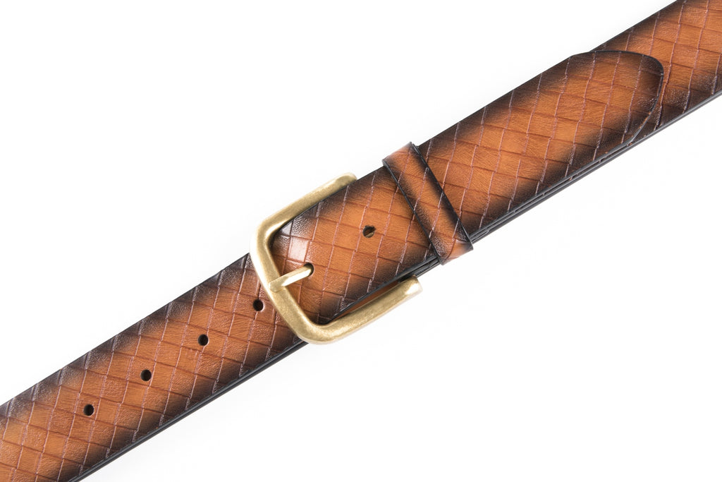 Vintage Texture Single Prong Leather Belt Men Business Casual