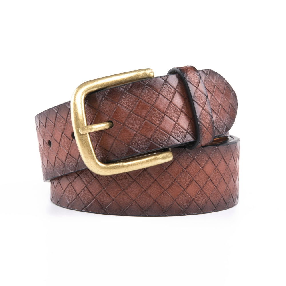Vintage Texture Single Prong Leather Belt Men Business Casual