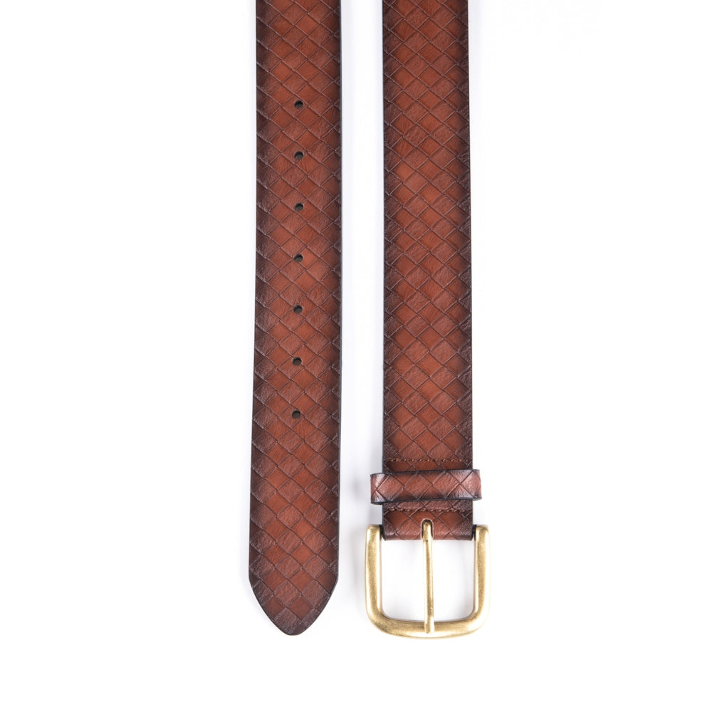 Vintage Texture Single Prong Leather Belt Men Business Casual