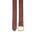 Vintage Texture Single Prong Leather Belt Men Business Casual
