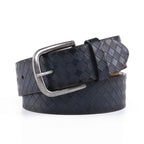 Men's Leather Belt – Textured Casual Belt with Antique Buckle