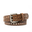 Men's Full Grain Leather Belt Strap – Vintage Double Prong Casual Belt for Jeans & Everyday Wear - Tobacco