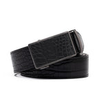 Men's Crocodile Embossed Ratchet Belt – Automatic Dress Belt for Business & Casual Wear