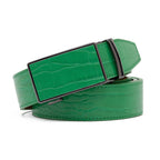 Crocodile Texture Patch Automatic Buckle Red Teeth Men's Belt