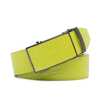 Men's Crocodile Embossed Ratchet Belt – Automatic Dress Belt for Business & Casual Wear