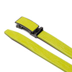 Crocodile Texture Patch Automatic Buckle Red Teeth Men's Belt