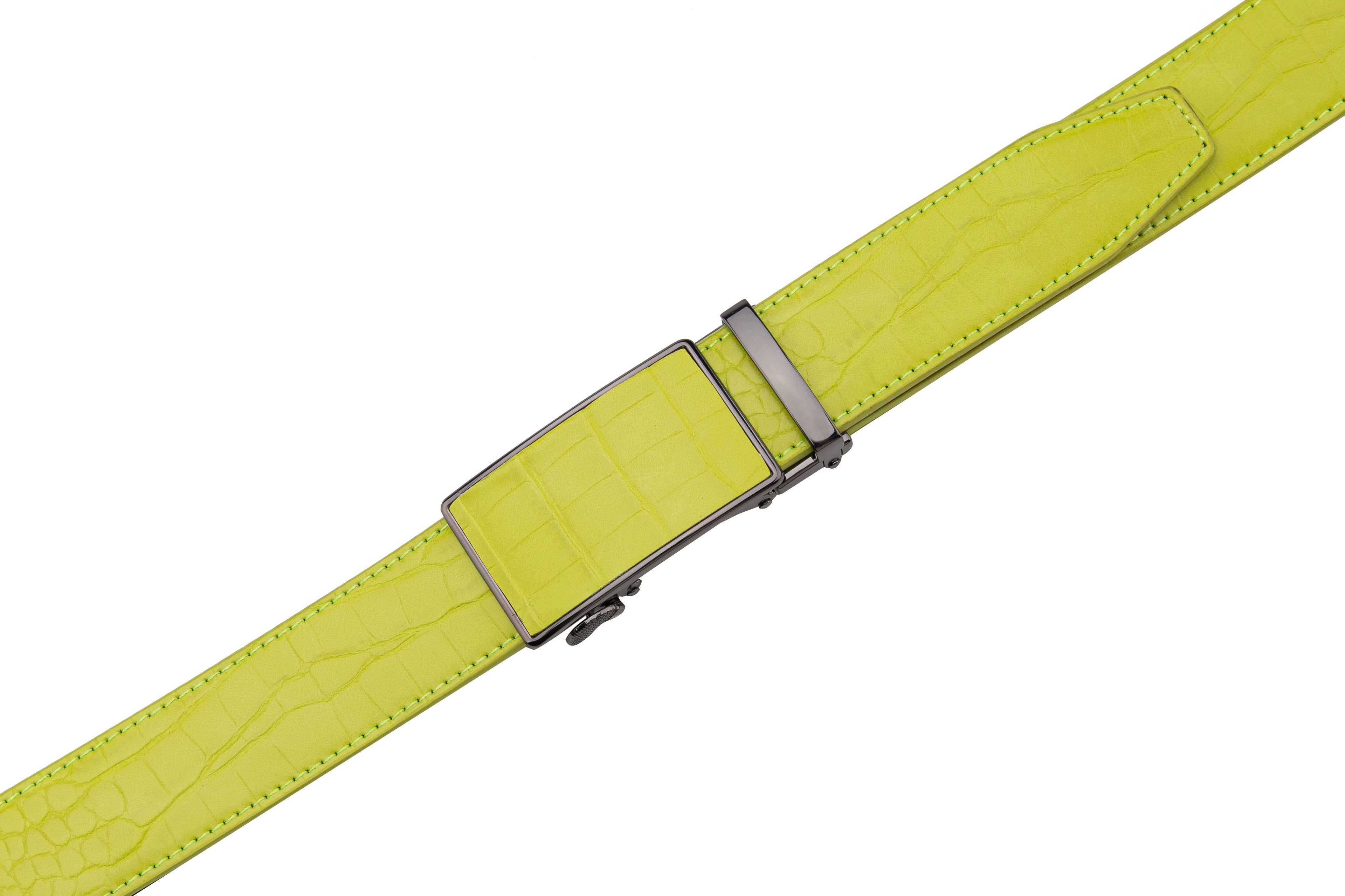 Crocodile Texture Patch Automatic Buckle Red Teeth Men's Belt