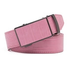 Crocodile Texture Patch Automatic Buckle Red Teeth Men's Belt