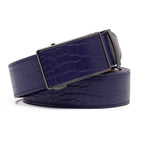 Crocodile Texture Patch Automatic Buckle Red Teeth Men's Belt