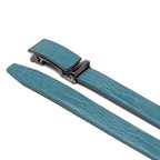 Crocodile Texture Patch Automatic Buckle Red Teeth Men's Belt