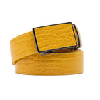 Crocodile Texture Patch Automatic Buckle Red Teeth Men's Belt