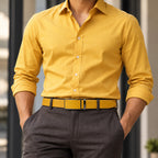 Men's Crocodile Embossed Ratchet Belt – Automatic Dress Belt for Business & Casual Wear